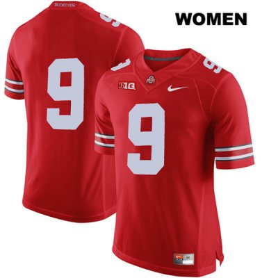 Women's NCAA Ohio State Buckeyes Binjimen Victor #9 College Stitched No Name Authentic Nike Red Football Jersey EZ20Z73FW